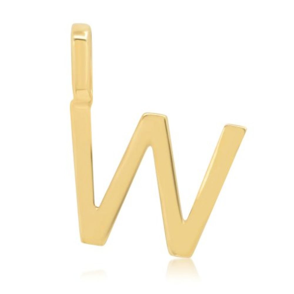 NWT Alphabet Letter Pendant "W" // 10K Solid Gold